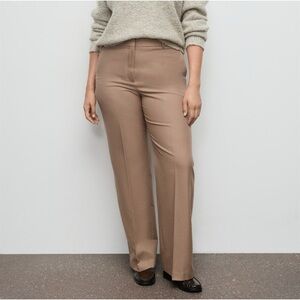 MANGO STRAIGHT WOOL-BLEND SUIT TROUSERS SIZE 14